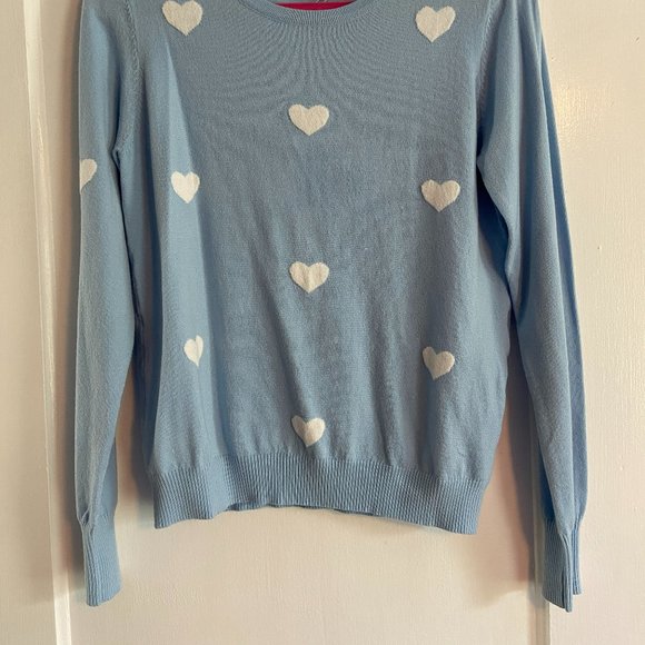 Pink Martini Light Blue with Hearts Sweater_Size X-Small_Never worn - Picture 2 of 6